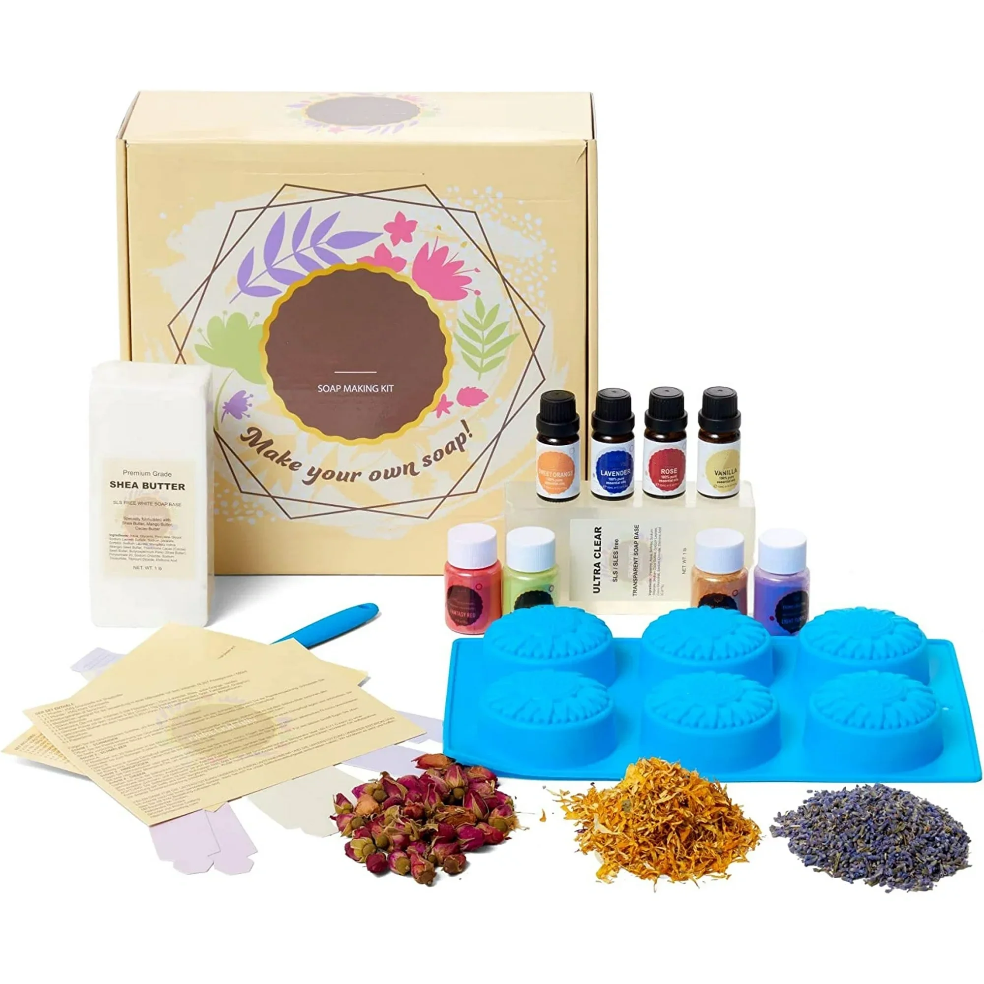 Custom Private Label Adult Kids Gifts Set DIY Silicone Mold Handmade Goat Milk Soap Base Soap Making kit Of Diy Soap Making Kit