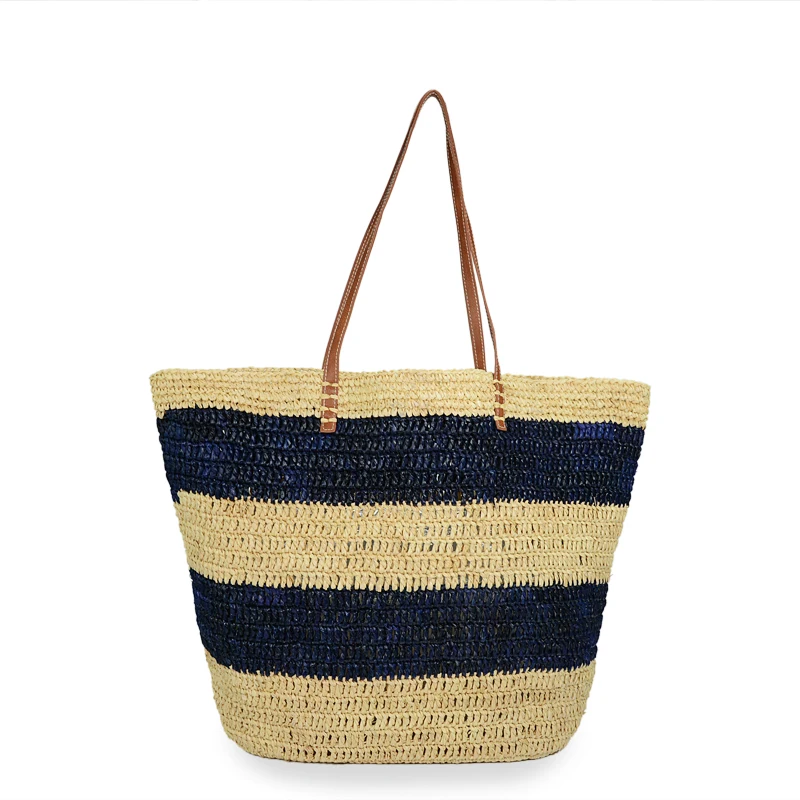
Summer hot sale shandong factory straw raffia shoulder bag made from raffia straw unlined raffia tote bag 