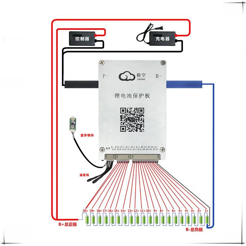 Высококачественная система управления литий-ионной батареей Lifepo4 RS485 Bms 4A 17S 4P