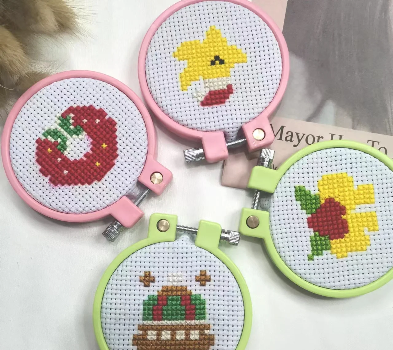 Embroidery Kit with Patterns and Instructions for Beginners Kids Cotton DIY Artificial Animal Cross Stitch Textile & Fabric