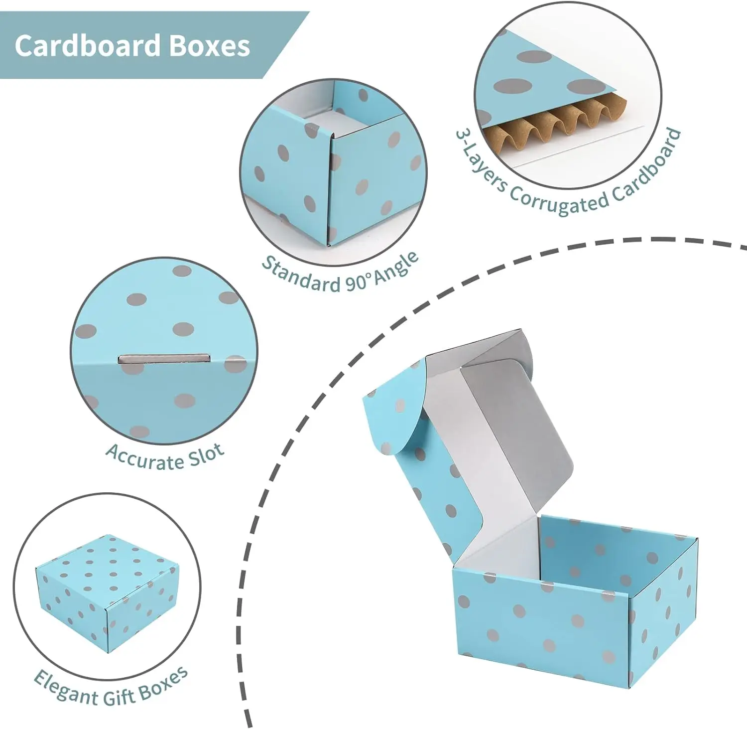 8x8x4 Blue elegant luxury gift boxes bulk empty custom corrugated shipping packaging box