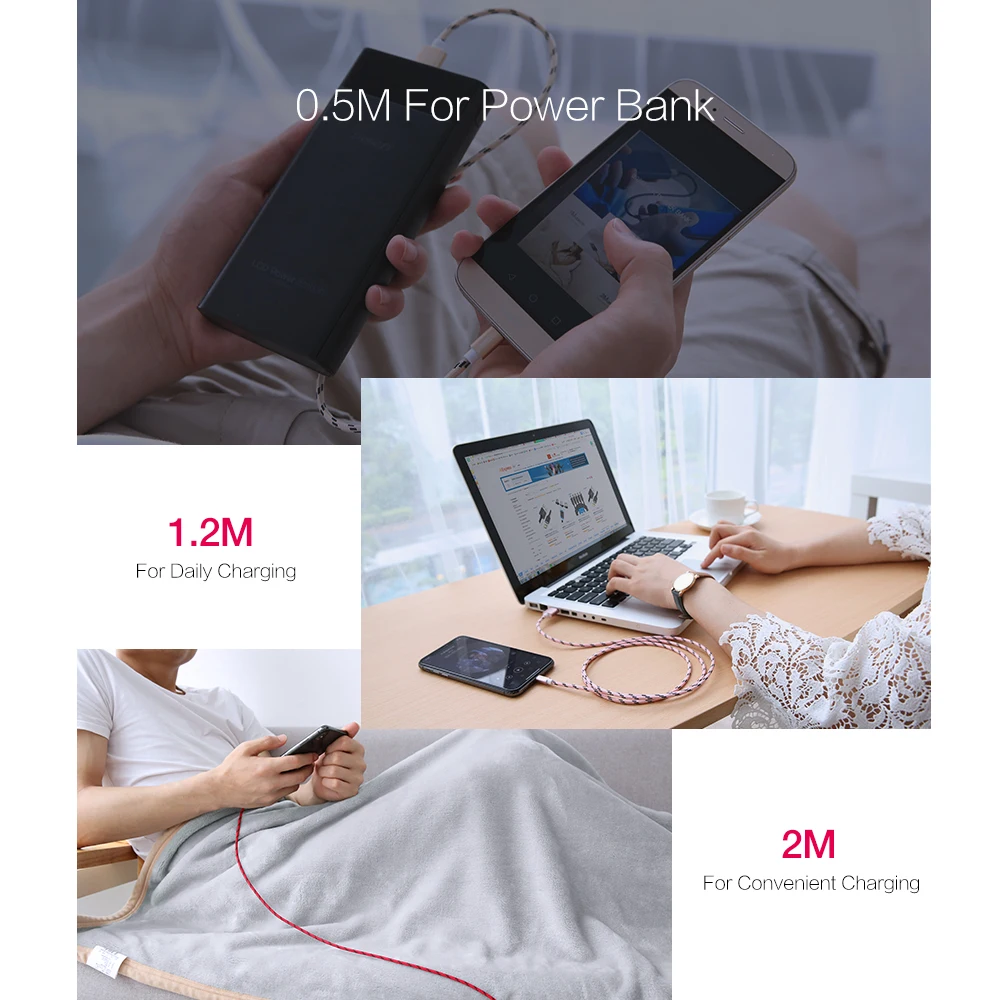 Free Shipping 1 Sample OK RAXFLY 0.5m 1.2m 2m Type Fast Charger Cable Nylon USB Data Cable