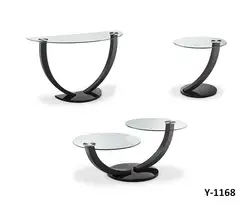 Rotating Contemporary Metal Base Light Clear Glass Rotatable Convertible Extendable Center Coffee Table