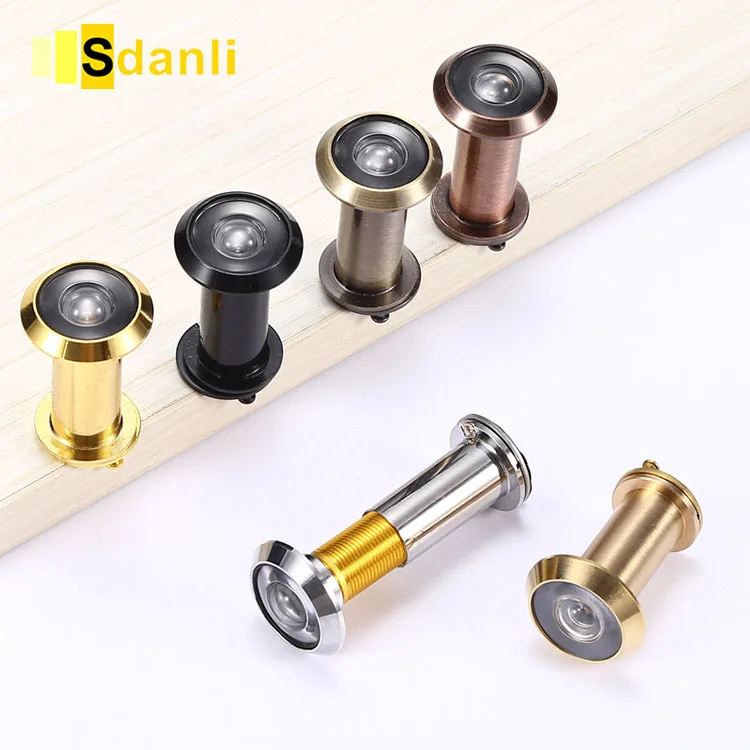 High Quality Zinc Alloy Brush Nickel Cat Eye Hole Door Peep Hole Adjustable Door Viewer For Hotel