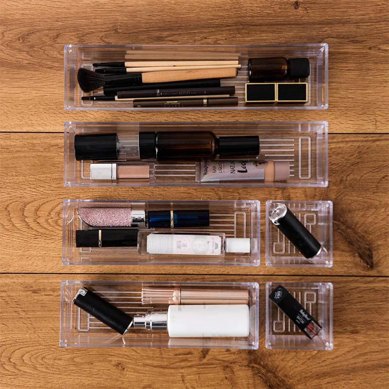 High Quality 14 Pack Clear Acrylic Draw Organizer Storage Containers Open for Makeup Kitchen Utensils Jewelries
