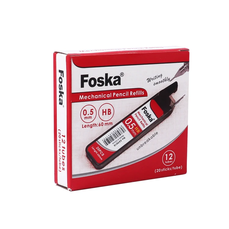 Foska тонкодисперсная износостойкая графитовая Смола 0,5 мм 0,7 мм стандартная твердость HB 2B свинцовая Заправка для любого Механического Карандаша