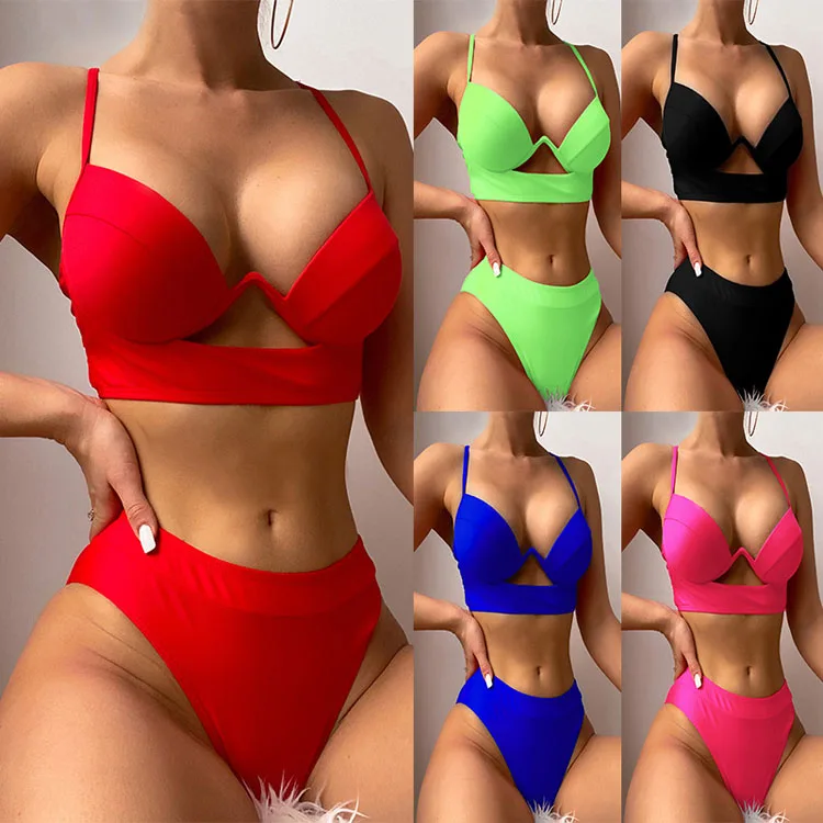 2022 hot single hot high waist tight tie split hot girl sexy micro bikini Hot single sexy bikini