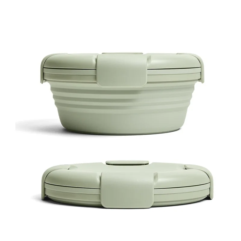 New Arrival 1100ML Silicone Foldable Fresh Keeping Lunch Box Portable Food Storage Container for Adult and Kids