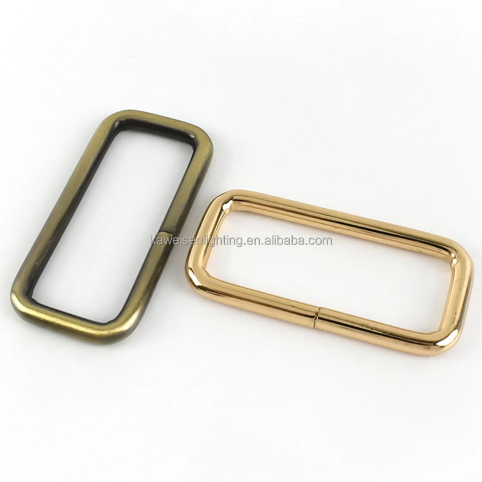 Square Ring Buckle For Webbing Garment Gold Hanging-plating 50mm Handbag Hardware Accessories Backpack Bag Strap Connector Clasp