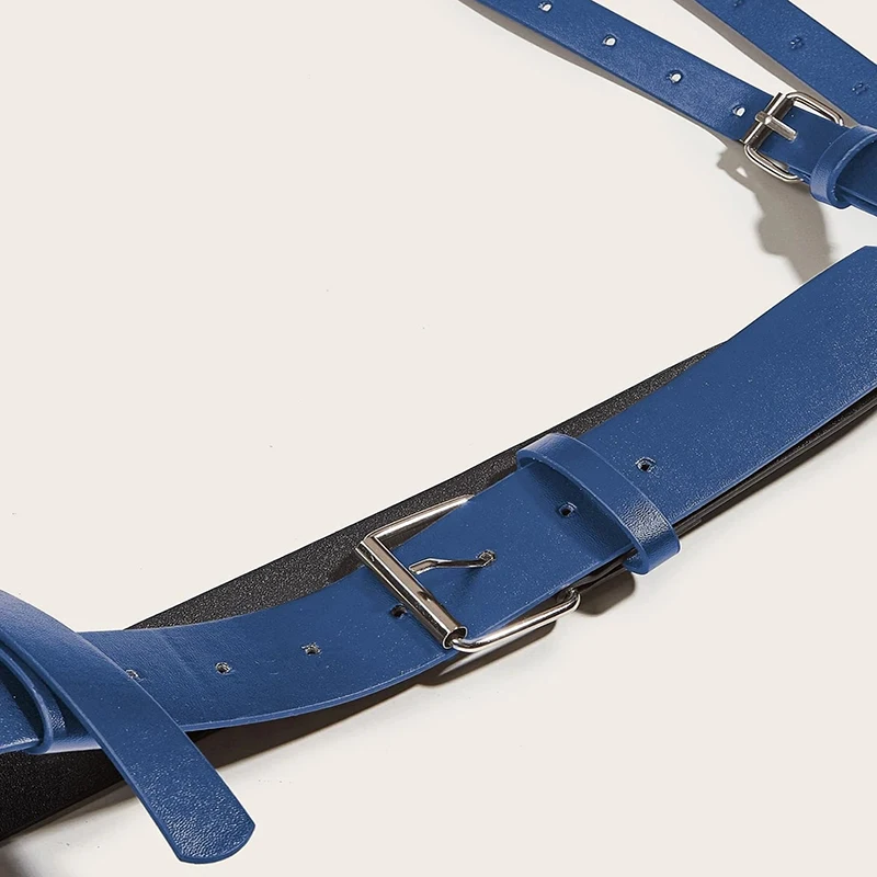 European And American Punk Style Navy Blue Waistband Harness Belt Female Male Harness Belts Waistcoat Suspender Belt