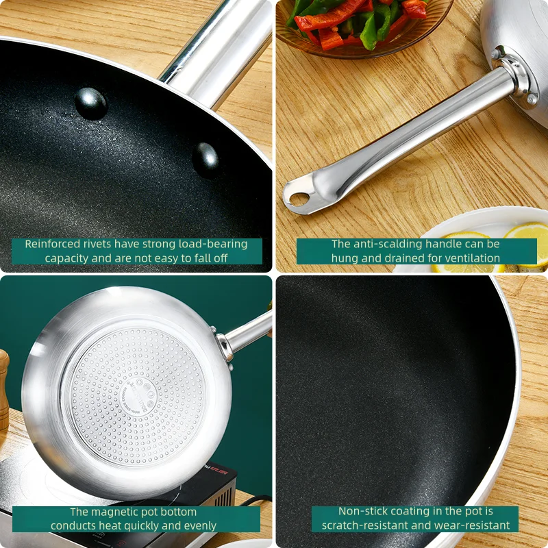 New Design multi-size 18-40cm Skillet Induction fry pan set non-stick frypan aluminum flat frying pan for sale