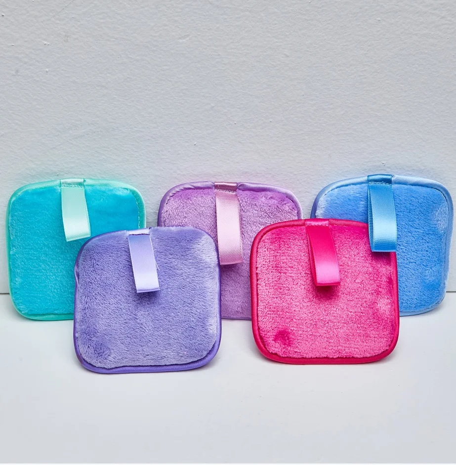 Facial Cleaning Pads Cotton Pad Reusable Microfiber Square makeup remover pad Private Label