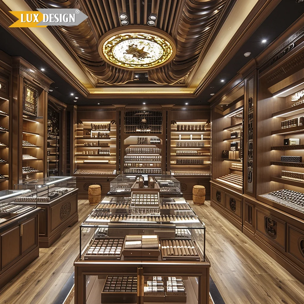 Hot Sale Cigarette Display Rack Glass Display Cabinet Wooden Smoke Cigar Tobacco Showcase for Display
