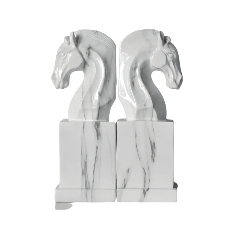 Porch Sculpture Decoration Resin Crafts Artifact Office Home Accessories Horse Head Sculpture Resin Craft Ornament