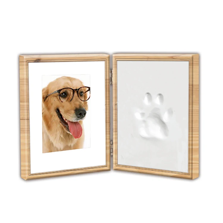 Dog Paw Print Pet Keepsake Photo Frame With Clay Imprint Kit