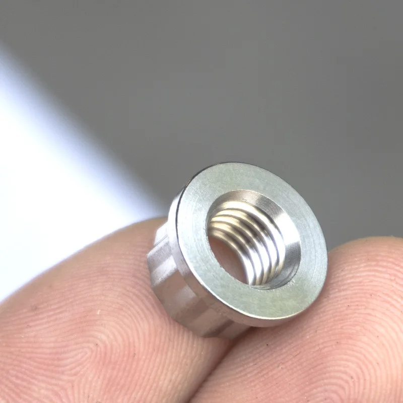 M8 Gr2 Gr5 Anodized Titanium 12 Point Flange Nut