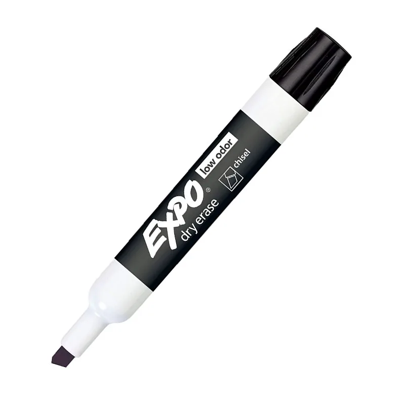 Sanford  EXPO chisel tip low odor dry erase and wet eraser  marker whiteboard marker  black  80001