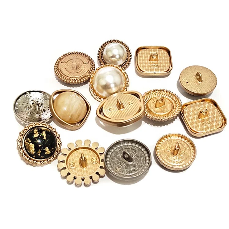 ZM263 Fashion Ladies Pearl Buttion Alloy Gold Buttons