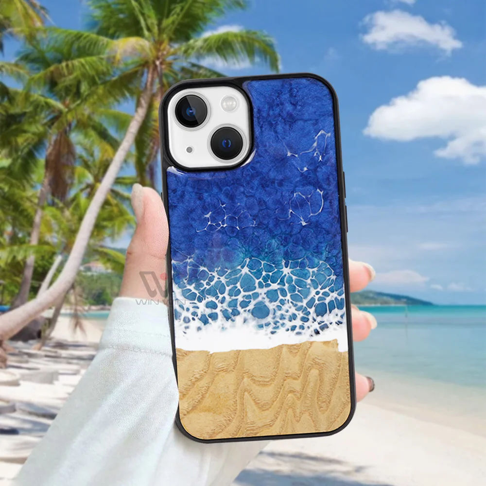 New Material Blue Resin Phonecover Wholesale Sea Travel Tourist Gift Popular Phone Case
