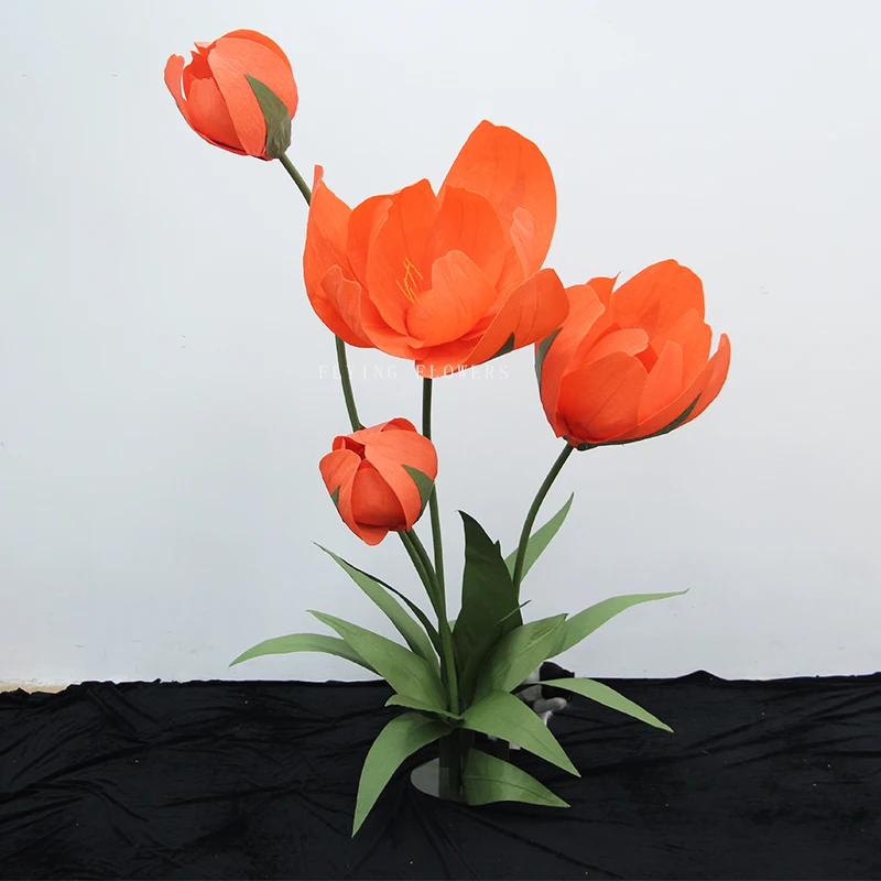 Popular design giant wedding occasion paper tulip flowers backdrop for marriage decoration