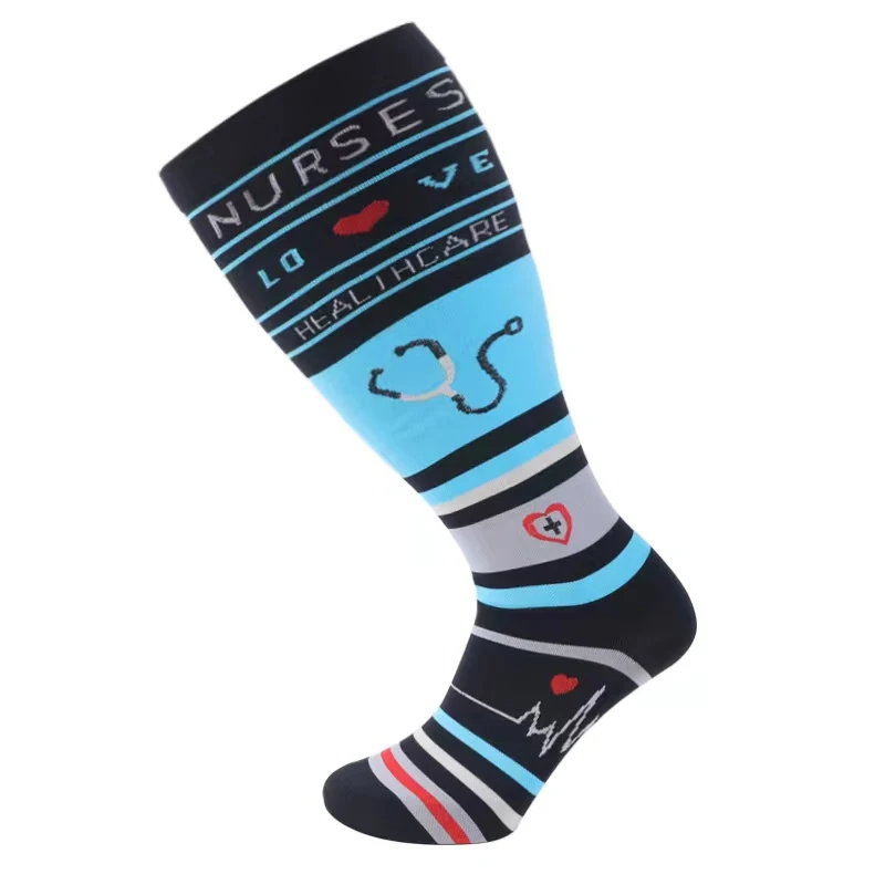 5-20 Mmhg High Quality Wholesale Unisex Breathable Cycling Novelty  Knee High Nursing Sport Running Compression  fat Socks