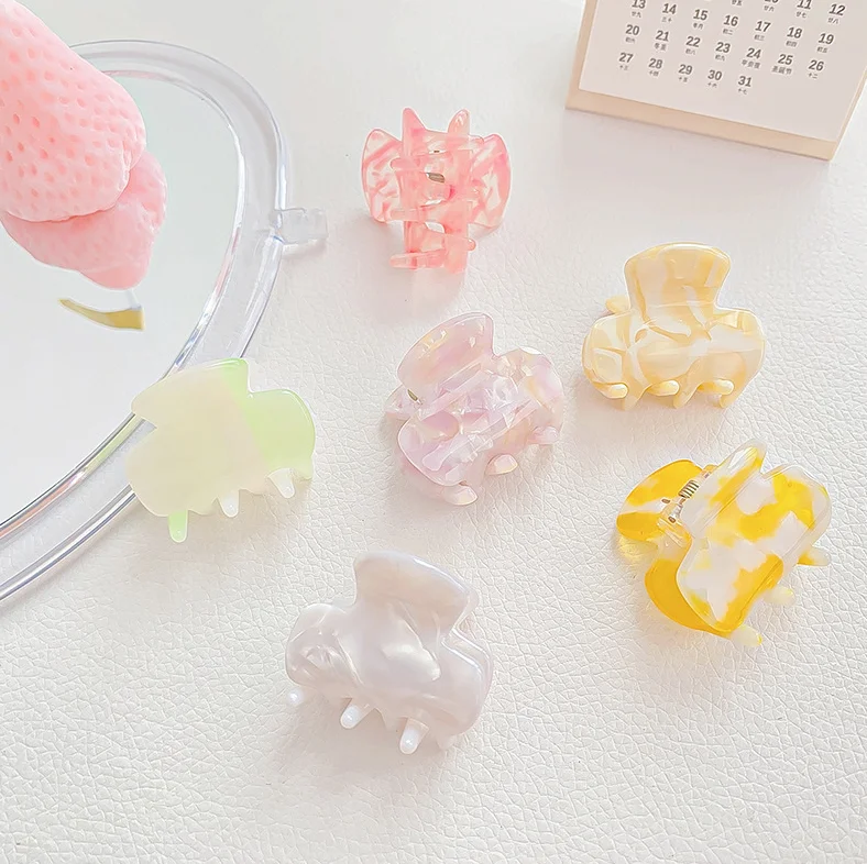 Ins Hot Selling Cellulose Acetate Hair Claw Clips 3.5cm Small Mini Colorful Hair Accessories For Girls