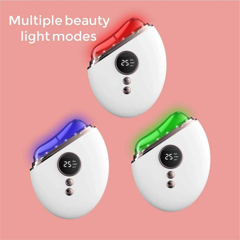 Electric Skin Care Products Led Bio Light Therapy Photon Beauty Device Heating Wrinkle Removal Micro Current Gua Sha Tool