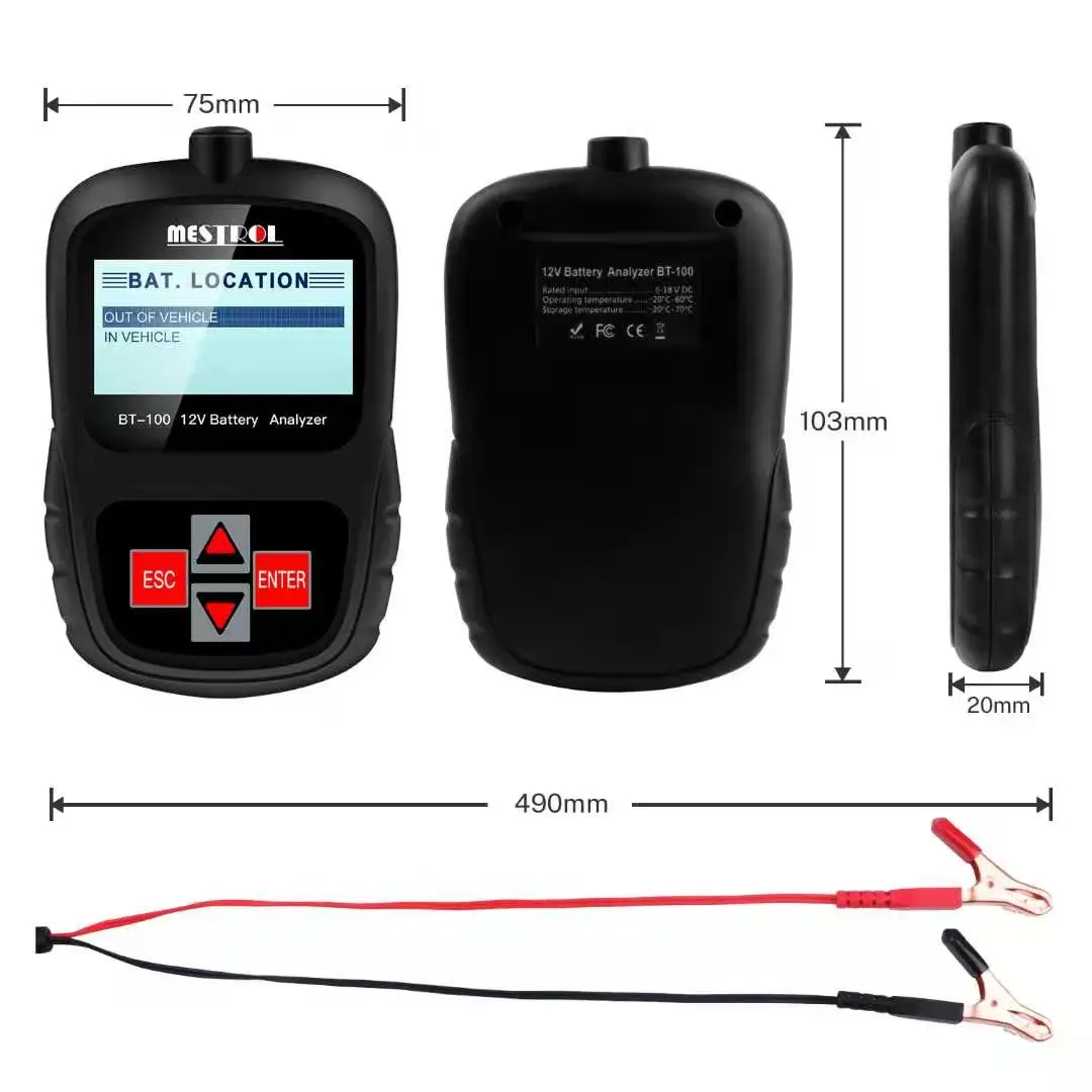 Автомобильный тестер для зарядки аккумуляторов 12 В Agm Gel Lead Acid Cca