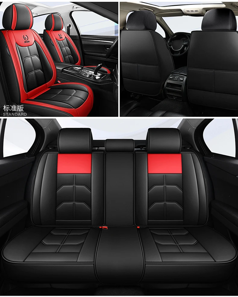 2024 new design all inclusive sport stylish cartoon panda design pillow universal fit leather car seat cover full set