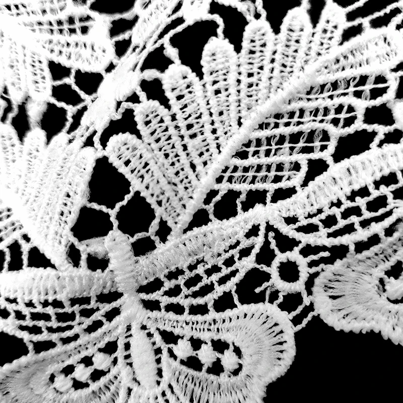 Chest Flowers Embroidery Lace Diy Fashion Accessories Applique Patches Design Custom Hollow out 3D Polyester milk fiber