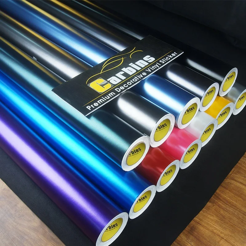 Carbins Hot Sale 1.52*18m Metal Flash Silver PVC Vinyl Car Wrap Chrome Film Matte Car Wrapping Stickers