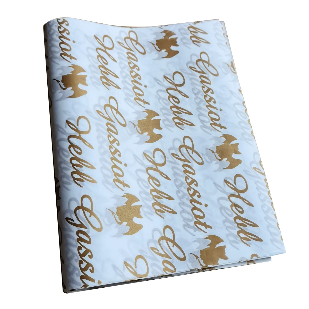 17 gsm silk printed gold white elegant gift wrapping tissue paper clothes shoes wrapping packaging paper