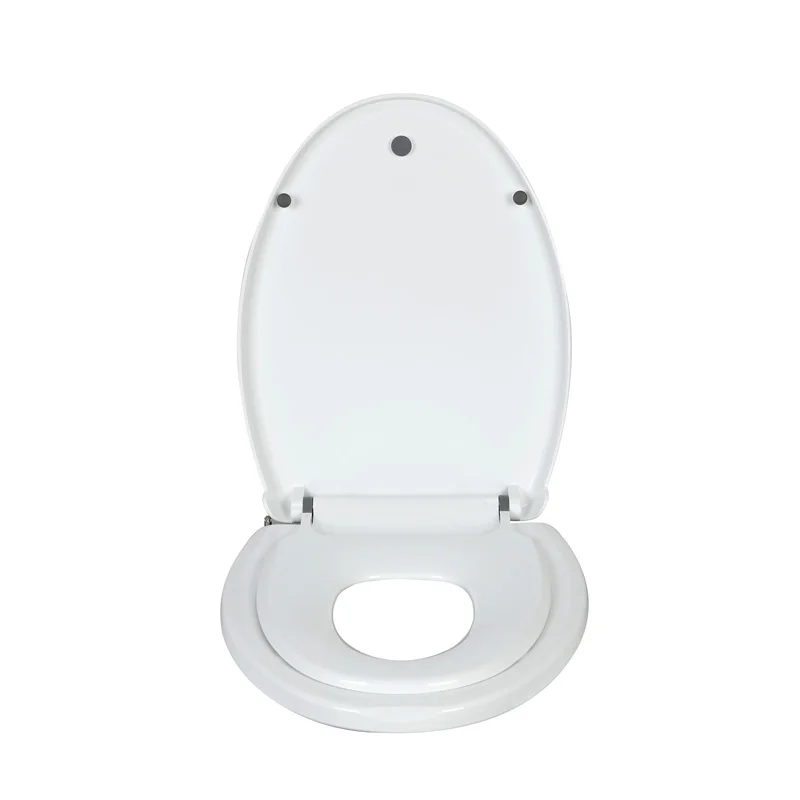 V shape slow down PP 2-in-1 family toilet seat cover KJ-1032 for children and adults toilet lid