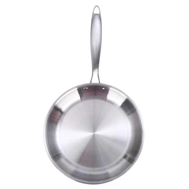26/28/30/32cm non-coating pan thickened Triply 304 stainless steel non stick Frying Pan with pot cover