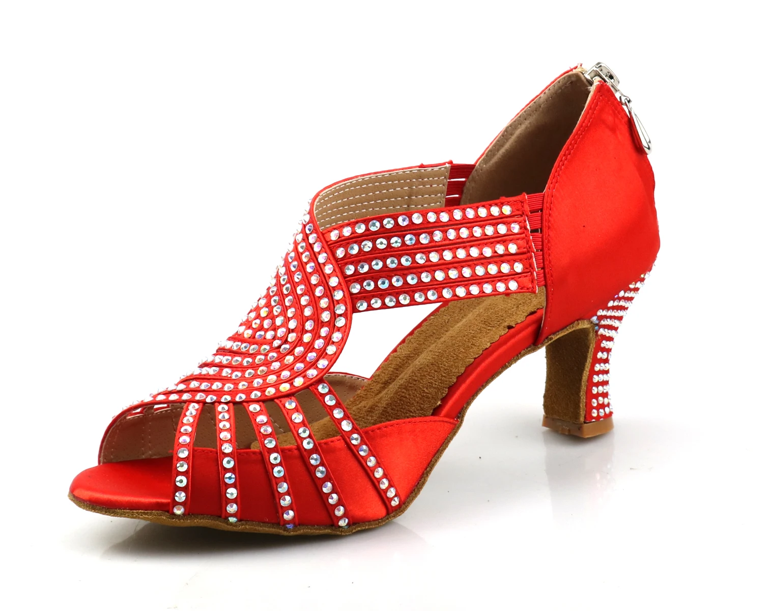 Latin Dance Shoes Tango Rumba Samba Rhinestones Ballroom Dancing Shoes Women Diamond Party Shoes Waltz Square Dance Heel