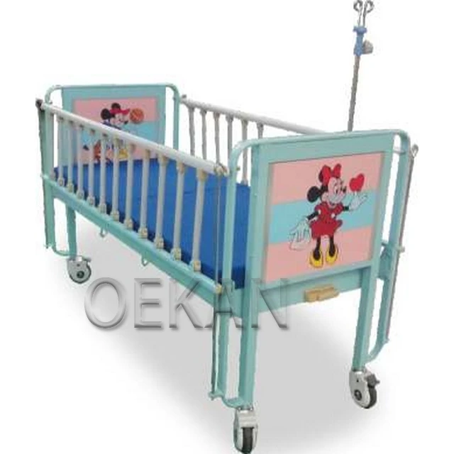 High Quality Durable Hospital Infant Furniture Medical Children Cart Nursing Bed Cartoon Design