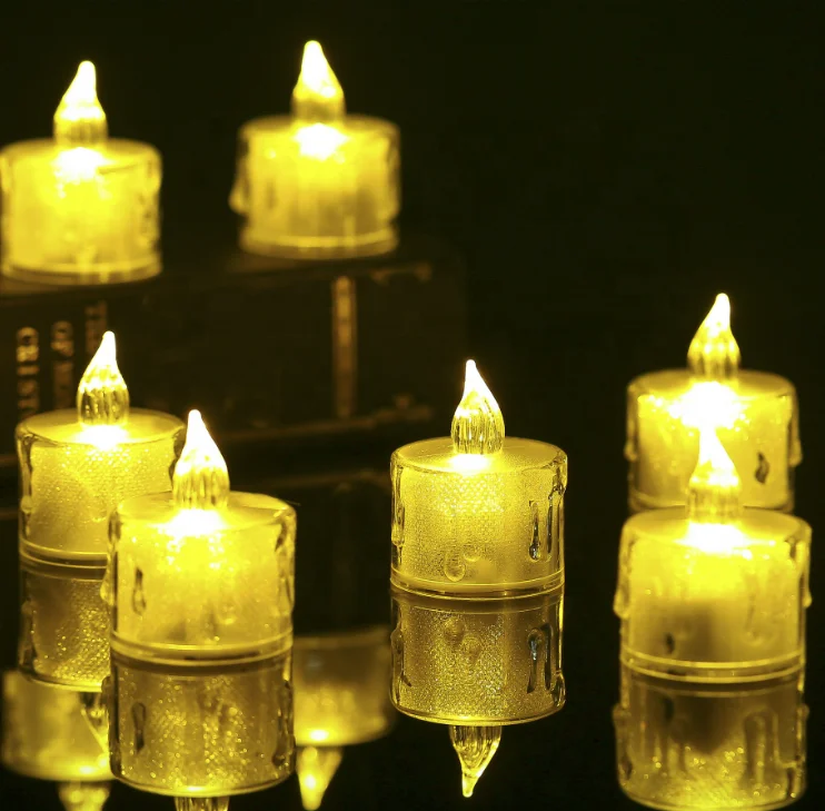 Mini Simulation Electronic Candle Luminous Transparent PVC Flameless Candle For Wedding Romantic Decoration LED Candle Light