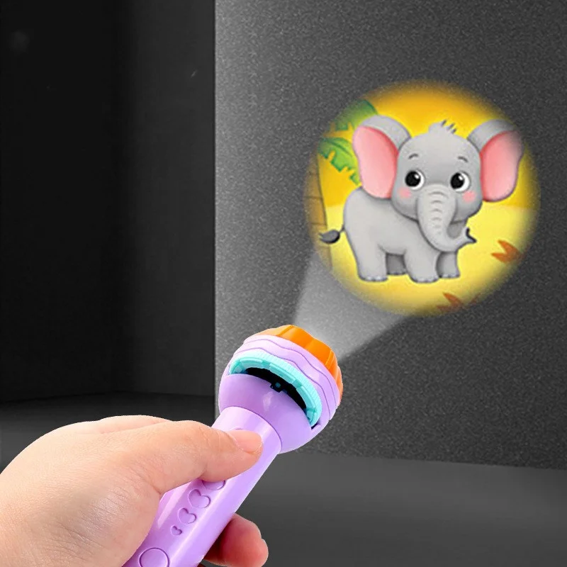 Baby Sleep Night Cartoon Flashlight Projector Flashlight Light Early Educational Toys Children Learning Toys