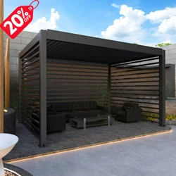 Leisure Waterproof Louver Roof System Aluminum Pergolas Automatic Outdoor Gazebo