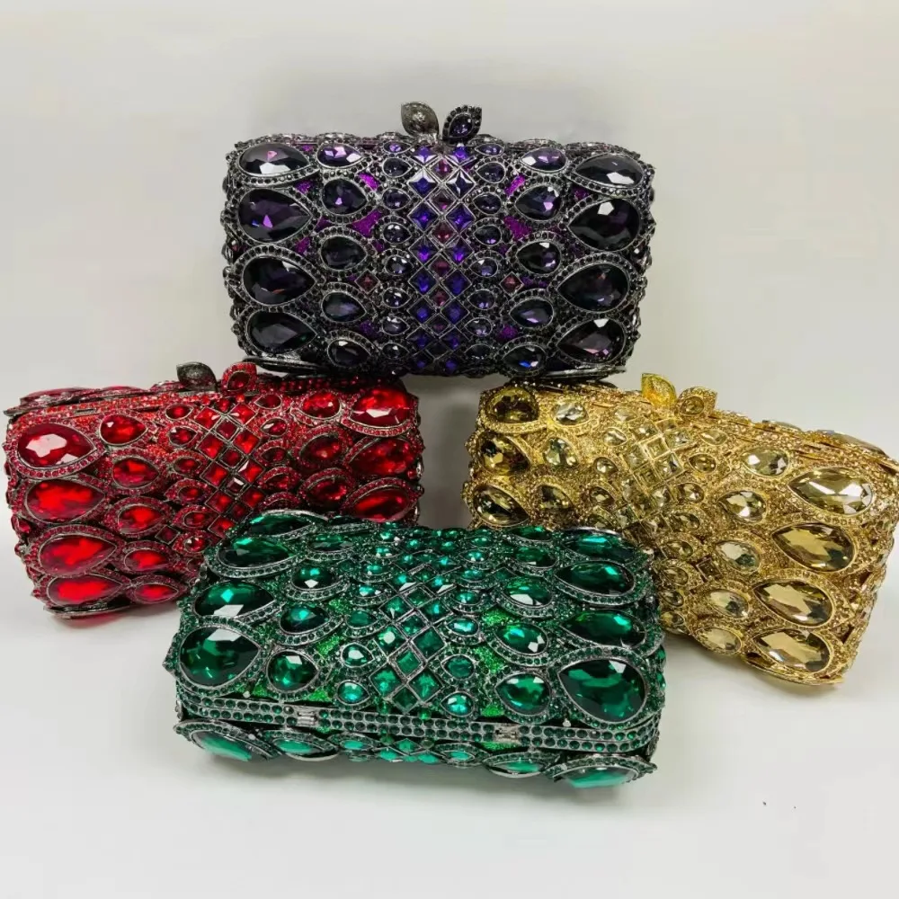 New Purse Handbags Ladies Shoulder Crossbody Rhinestone Shiny Diamond Wedding Party Fashion Luxury Evening Clutch Bag for Women