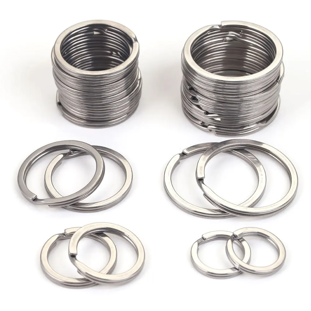 A2073 fashion silver stainless steel key chain loop circle diy making jewelry findings multi sizes