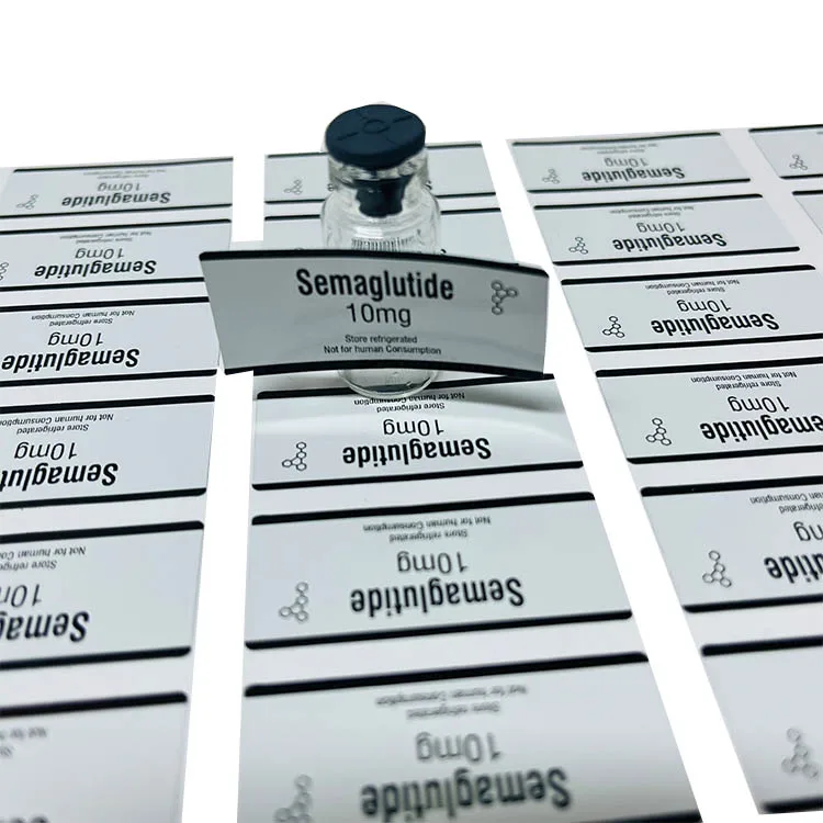 custom peptides semeglutide 5mg triz 10mg 2ml vial packaging label hologram logo labels for cosmetic