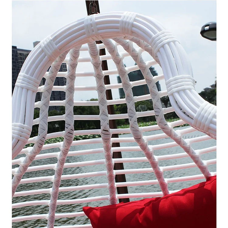 
High quality fantastic indoor or outdoor pear shape patio synthetic rattan furniture hanging single swing chair 