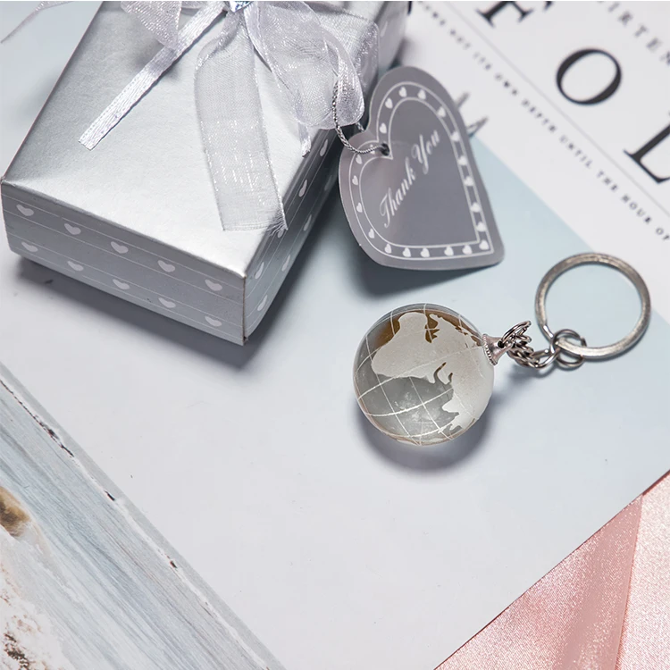 Custom personalized global key chain Crystal Earth Pendant Car key chain with Earth map key chain