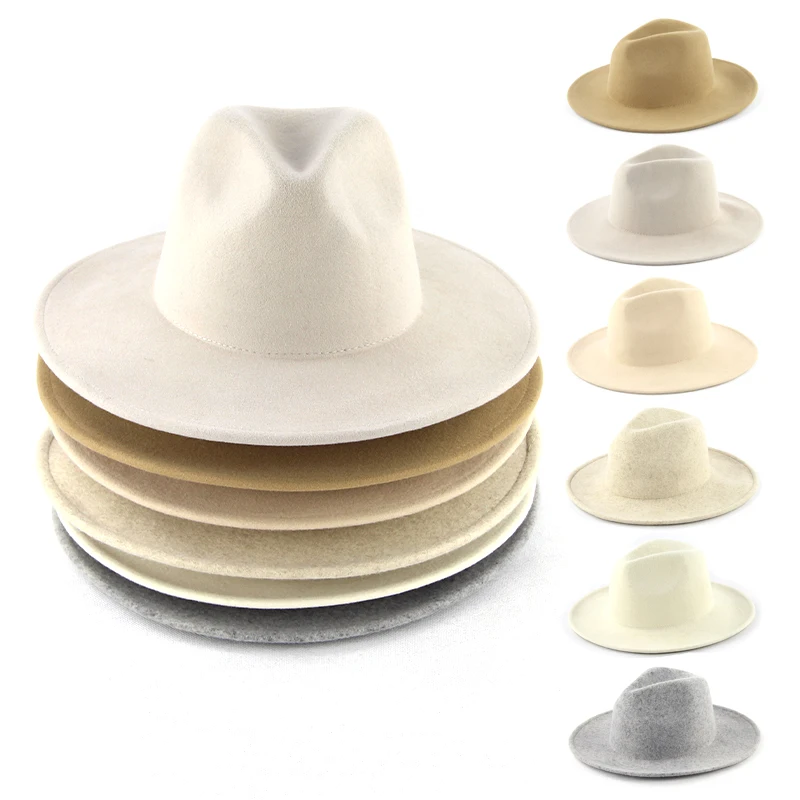 LiHua High Quality Wool Feel Hat Unisex Custom Wholesale Solid With Bee Ribbon Felt Wool Fedora Hats