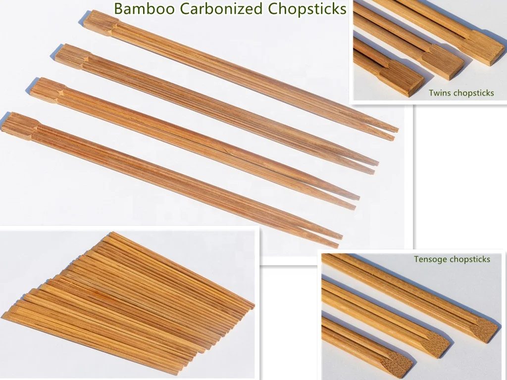 Wholesale Custom Printed Disposable One Time Use  Bamboo Twins Chopsticks for Dinner Set
