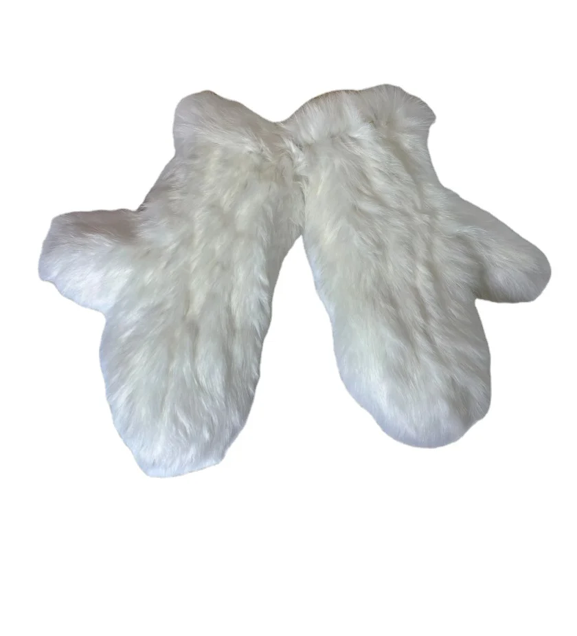 KMR-BLK Fur Winter Customize Animal Fur Warm woolen gloves mittens Winter Fashion mittens