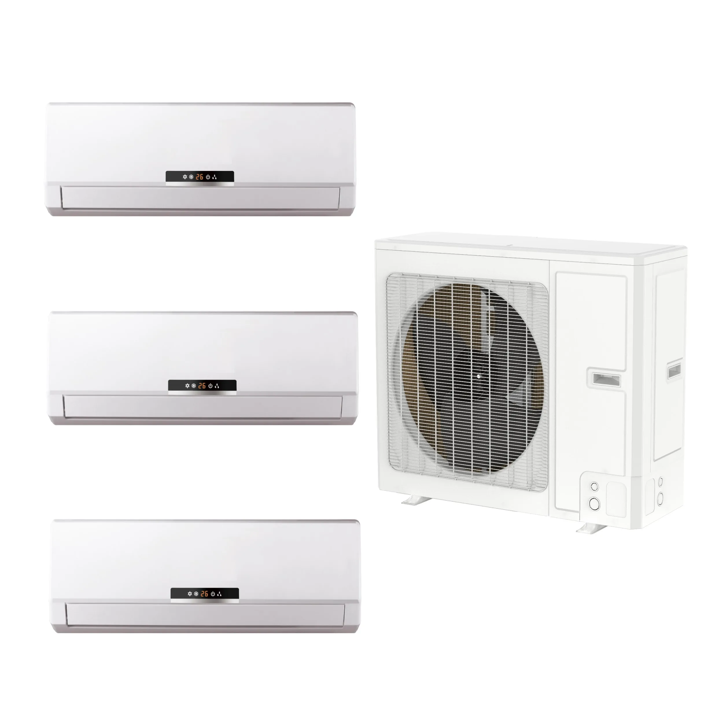 3-зонный настенный насос Acondicionado VRF VRV Система Теплового Насоса A/C Multi Split для бытового коммерческого Zone