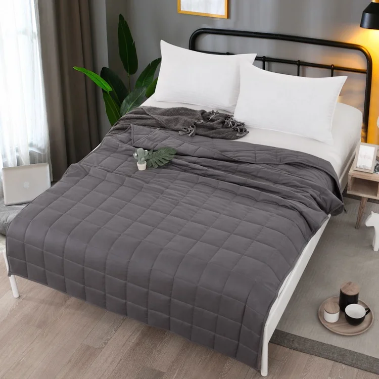 Customized Heavy Weighted Blanket Solid Color Good Sleeping Comfortable Soft Winter Warm Pure Cotton Heavy Weight Blanket
