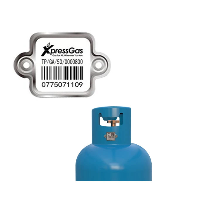 LPG Cylinder Tracking Tags Metal Barcode QR Barcode Easily Scanned By PDA or Mobile APP